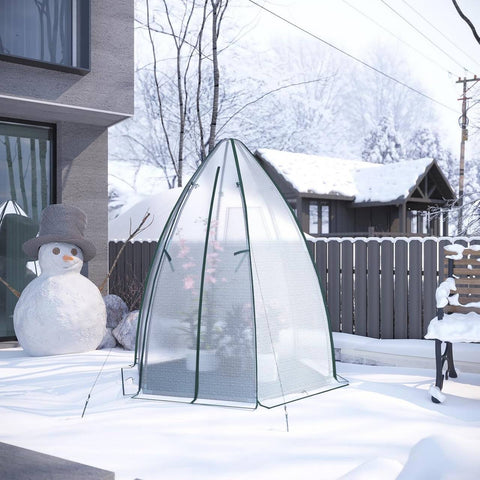 Rootz Growhouse - Plant House - Greenhouse - Winter Protection - Tear-Resistant - 160x180x160 cm White