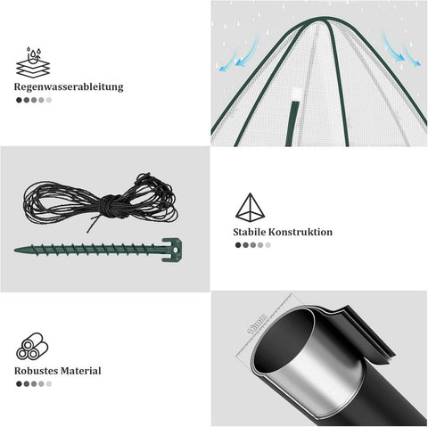 Rootz Growhouse - Plant House - Greenhouse - Winter Protection - Tear-Resistant - 160x180x160 cm White