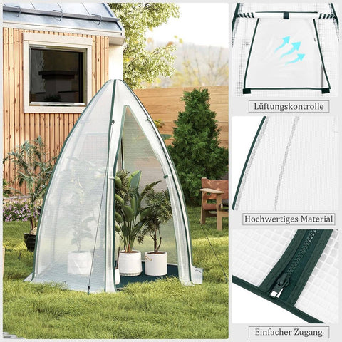 Rootz Growhouse - Plant House - Greenhouse - Winter Protection - Tear-Resistant - 160x180x160 cm White