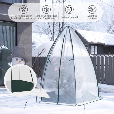 Rootz Growhouse - Plant House - Greenhouse - Winter Protection - Tear-Resistant - 160x180x160 cm White