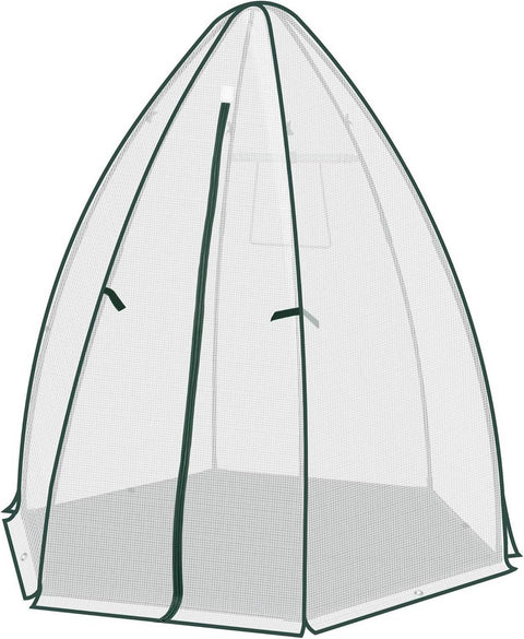 Rootz Growhouse - Plant House - Greenhouse - Winter Protection - Tear-Resistant - 160x180x160 cm White