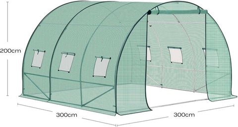 Rootz Greenhouse - Winter-Proof Garden Shelter - Plant Protection Tent - UV & Frost Resistant - 300x300x200cm Steel Frame
