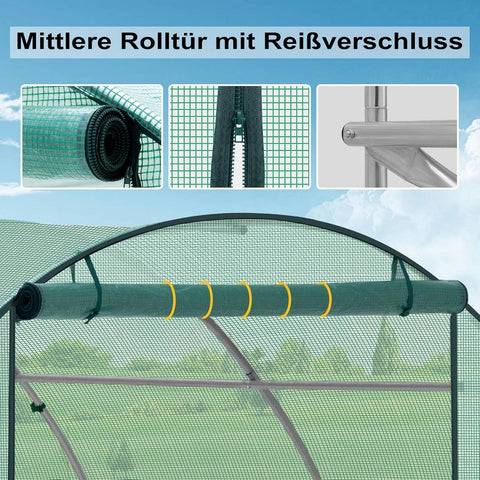 Rootz Greenhouse - Winter-Proof Garden Shelter - Plant Protection Tent - UV & Frost Resistant - 300x300x200cm Steel Frame
