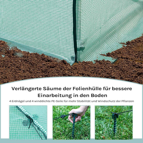 Rootz Greenhouse - Winter-Proof Garden Shelter - Plant Protection Tent - UV & Frost Resistant - 300x300x200cm Steel Frame