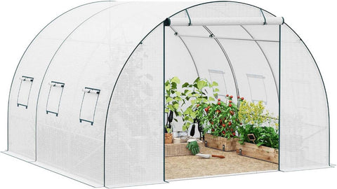 Rootz Growhouse - Greenhouse - Winter Shelter - Weather Protection - Steel Frame - 300x300x200 cm - White