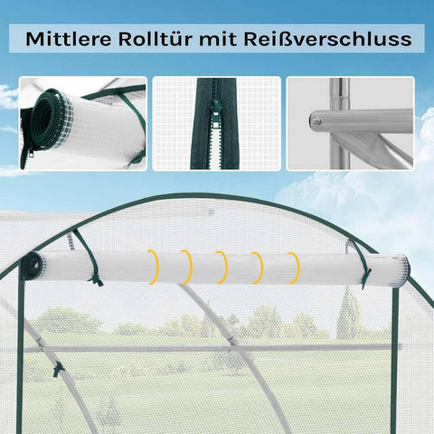Rootz Growhouse - Greenhouse - Winter Shelter - Weather Protection - Steel Frame - 300x300x200 cm - White