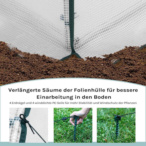 Rootz Growhouse - Greenhouse - Winter Shelter - Weather Protection - Steel Frame - 300x300x200 cm - White