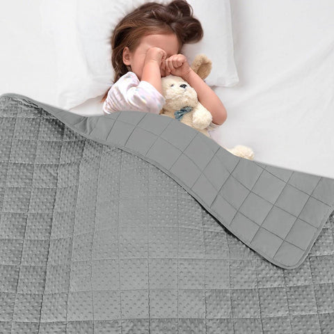 Rootz Children's Weighted Blanket - Calming Blanket - Sensory Therapy Quilt - Improves Sleep - Gray, 4.5kg, 105x150cm
