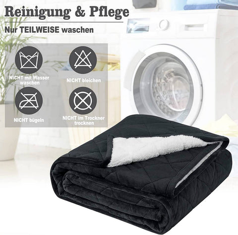 Rootz Weighted Blanket - Heavy Flannel Blanket - Sherpa Therapy Blanket - Stress Relief - 150x200cm 11kg Grey, White