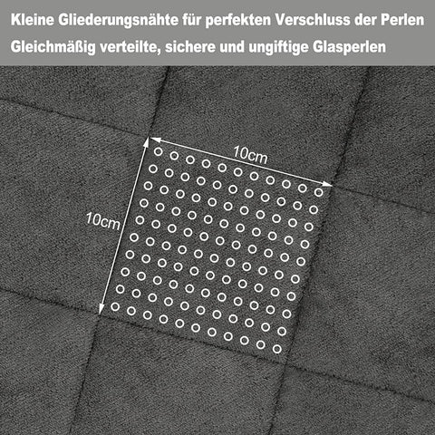 Rootz Weighted Blanket - Heavy Blanket - Therapeutic Quilt - Sleep Aid - Flannel Sherpa Grey, White - 150x200 cm 11kg