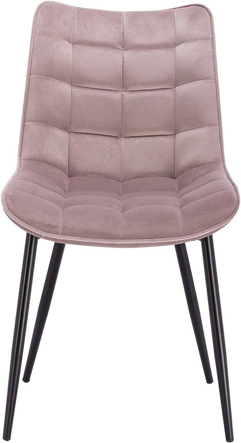 Rootz Set van 8 eetkamerstoelen - fluwelen zitstoelen - stoelen met metalen poten - duurzaam en duurzaam - comfortabel en ergonomisch - vloerbescherming - zitmaat 46 x 40,5 cm