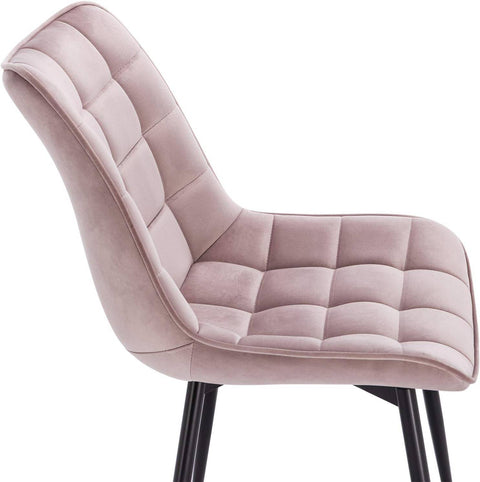 Rootz Set van 8 eetkamerstoelen - fluwelen zitstoelen - stoelen met metalen poten - duurzaam en duurzaam - comfortabel en ergonomisch - vloerbescherming - zitmaat 46 x 40,5 cm