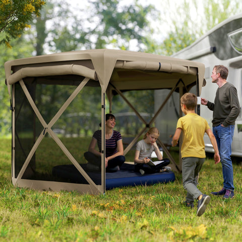 Rootz 3 x 3.5 Pop-Up Garden Tent - Pavilion - Gazebo - UPF30+ Protection - 345cm x 300cm x 210cm