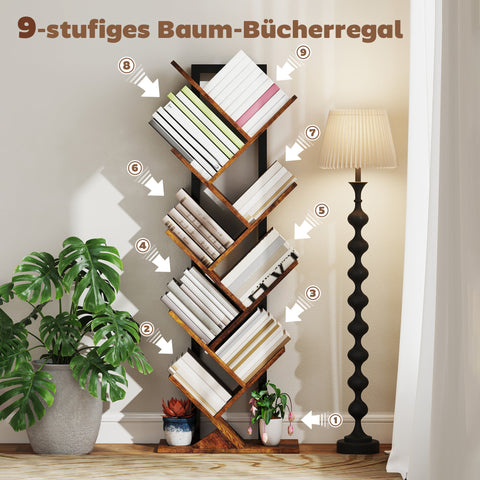 Rootz Bookshelf Standregal - Narrow Shelf - Office Storage - Space Saving - 50cm x 24cm x 136cm