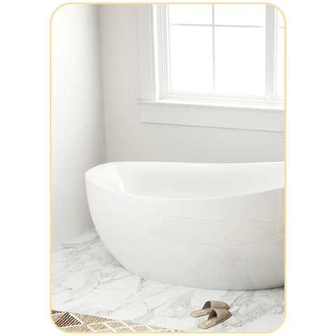 Rootz Bathroom Wall Mirror - Rectangular Mirror - Golden Frame - Rust & Water Resistant - 50 x 70cm Aluminum Alloy