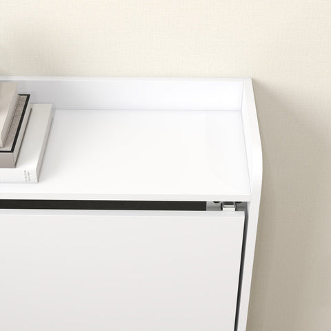 Rootz Computer Table Desk - Folding Table - Compact Desk - Space-Saving Design - 63 x 55.5 x 82 cm - White