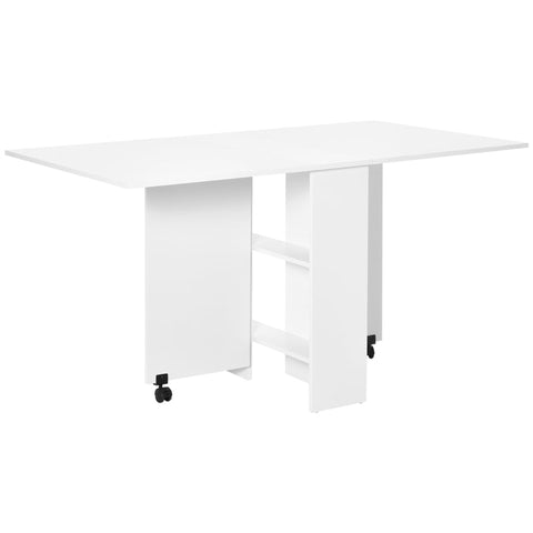 Rootz Opvouwbare Eettafel - Bureau - Bijzettafel - Ruimtebesparend - Gemakkelijke mobiliteit - Voldoende opbergruimte - 80W x 140D x 74H cm