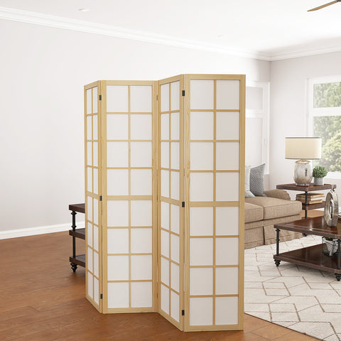 Rootz Foldable Room Divider - Privacy Screen - Free-standing Partition - Elegant Design - 160cm x 1.7cm x 170cm