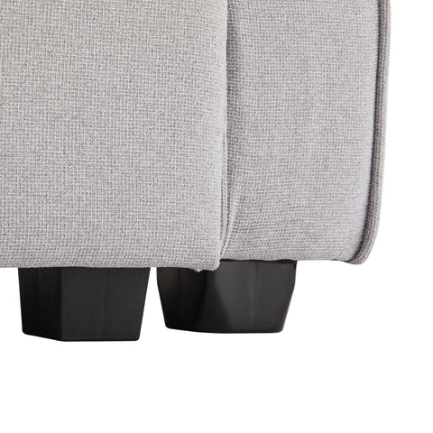 Rootz 4-Seater Linen Sofa - Modern Couch - Comfortable Seating - Adjustable Lumbar Cushions - 264x83x87 cm - Gray