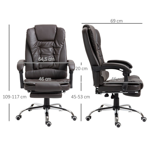 Rootz Office Chair Executive Seat - Ergonomic Chair - Comfortable Seating - Tiltable Backrest - 64.5 x 69 x 117 cm
