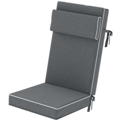 Rootz Seat Cushion - Chair Pad - Outdoor Cushion - Water-Repellent Comfort - 120cm x 47cm x 9.5cm - Grey