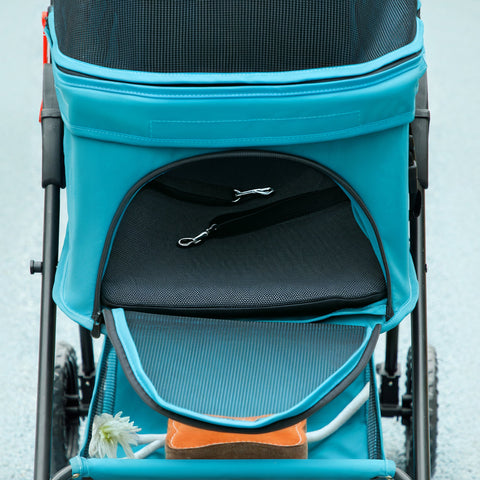 Rootz 3-in-1 Pet Trolleys - Foldable Dog Cars - Portable Animal Carrier - Easy Storage, 76x50x102cm - Perfect for Small Pets, Turquoise