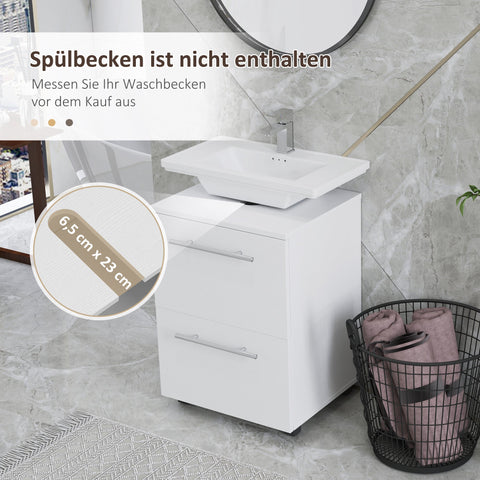 Rootz Bathroom Cabinet - Wash Basin Chest - Drawer Storage - Space Saving - 41.5 x 35.5 x 59 cm