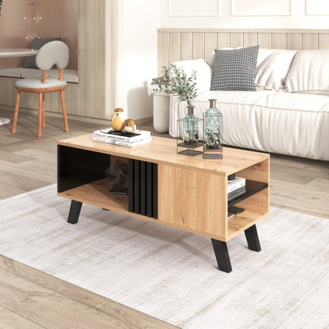 Rootz Coffee Table - Center Table - Living Room Table - Ample Storage - 100L x 60W x 53H cm
