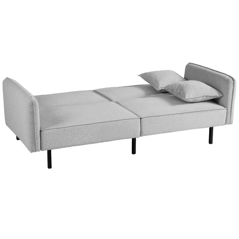 Rootz 3-Seater Sofa Bed - Clic-Clac Sofa - Convertible Couch - High Comfort - 195L x 89B x 87H cm  Grey
