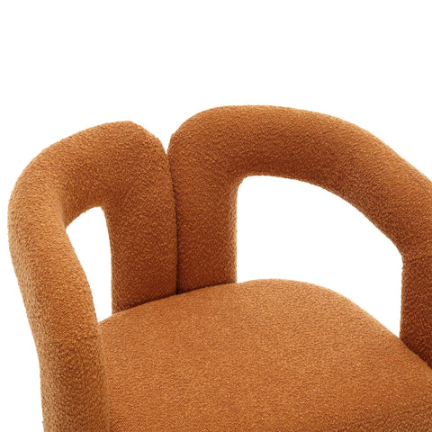 Rootz Swivel Office Chair - Bouclé Fabric - Barrel Design - 360-Degree Rotation - Dimensions: 67L x 55W x 74H cm