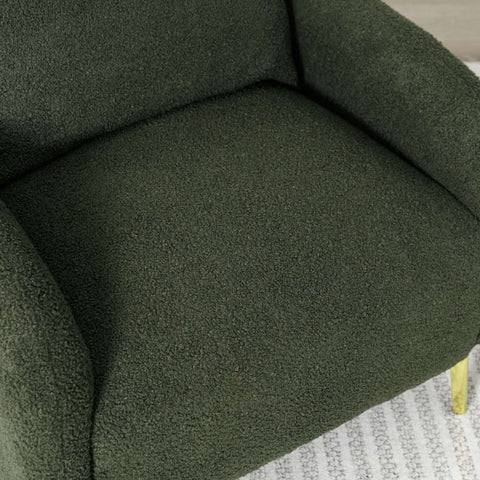 Rootz Teddy Velvet Living Room Chair - Armchair - Lounge Chair - Ergonomic Support - 75.5cm x 75.0cm x 81.0cm - Soft Teddy Velvet Fabric