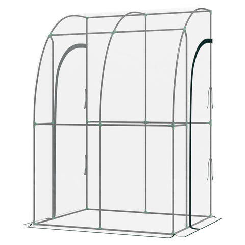 Rootz Outdoor Leaning Greenhouse - Plant Protector - Portable Cold Frame - UV-Resistant PVC - 1.43m x 1.18m x 2.12m