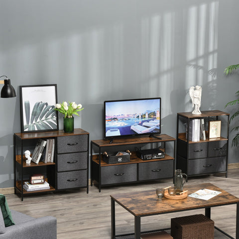 Rootz Chest of Drawers Storage Cabinet - Dresser - Fabric Organizer - Clutter Reduction - 80 x 29 x 71 cm