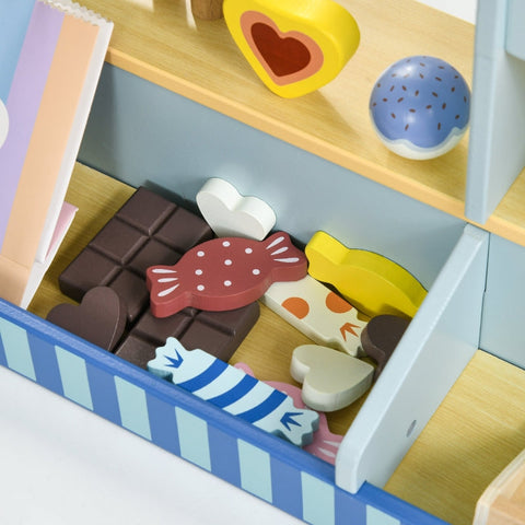 Rootz Ice Cream Wooden Toy - Playset for Kids - Educative Toy - Imaginative Play - Child-Friendly Materials - 42cm x 20cm x 24.5cm