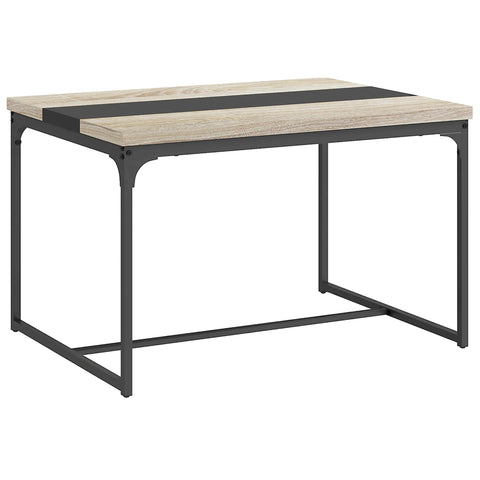 Rootz Dining Table for 6 - Industrial Table - Black Metal & Brown Table - Spacious Elegance - 120L x 89W x 75.5H cm