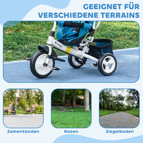 Rootz Children's Dreiwad - Toddler Tricycle - Kids' Bike - Promotes Learning - Metal Frame - Blue - 102 x 49 x 102 cm