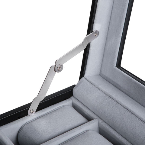 Rootz Large Watch Box - Timepiece Organizer - Jewelry Storage - Glass Window - Lockable - 35cm x 22cm x 8cm