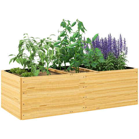 Rootz Wooden Raised Bed - Plant Bed - Garden Planter - Promotes Healthy Root Growth - 3 Planting Zones - 140 x 60 x 40 cm