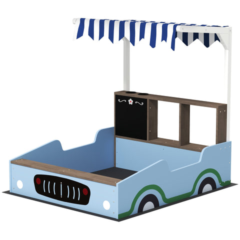 Rootz Sandpit with Canopy - Play Bench - Children's Drawing Table - UV Protection - 108L x 90B x 104H cm