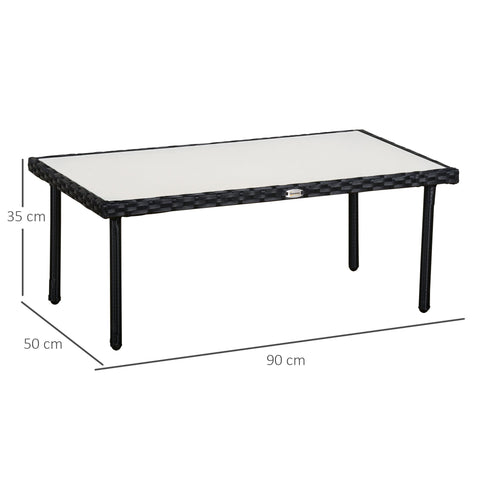 Rootz Garden Coffee Table - Patio Table - Outdoor Side Table - Cozy Vibes - 90cm x 50cm x 35cm