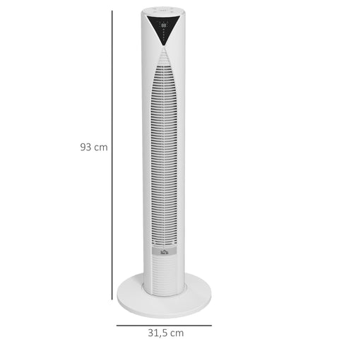 Rootz Tower Fan with Remote - Cooling Breeze - Quiet Fan - Energy Efficient - 31.5 x 31.5 x 96 cm