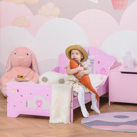 Rootz Children's Bed - Princess Castle Bed - Kids Bed - Slatted Frame Included - MDF Plywood - 143cm x 73cm x 60cm