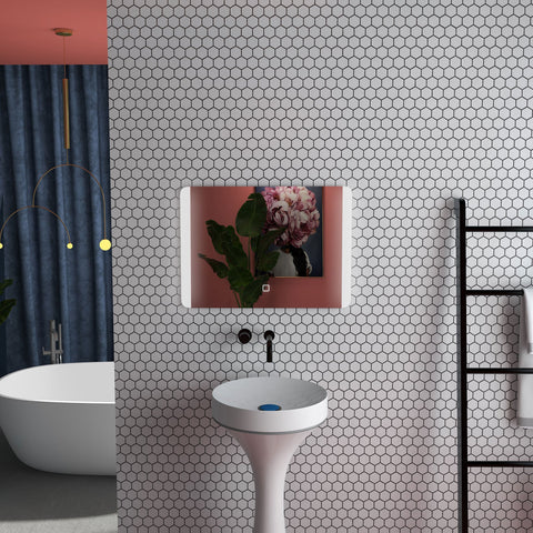 Rootz LED Bathroom Mirror - Illuminated Vanity Mirror - Adjustable Light - Anti-Fog - 50cm x 70cm - Perfect for Makeup & Shaving