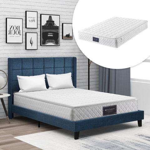 Rootz gBed - Spring Mattress Bed - Double Bed Set - Breathable Cover - User Weight 200kg - 146 x 208 x 111 cm