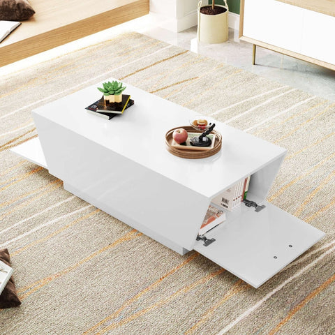 Rootz LED Coffee Table - Modern Living Room Table - LED-Lit Table - App-Controlled Lighting - 100L x 50W x 35.1H cm