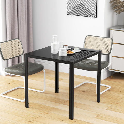 Rootz Dining Table - Kitchen Table - Tempered Glass - Elegant & Secure - 75cm x 75cm x 75cm Black