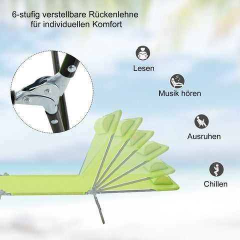 Rootz Ligstoel - Ligstoel - Ligstoel - Ultiem comfort - Lichtgewicht en opvouwbaar - Duurzaam stalen frame - 182 cm x 56 cm x 24,5 cm