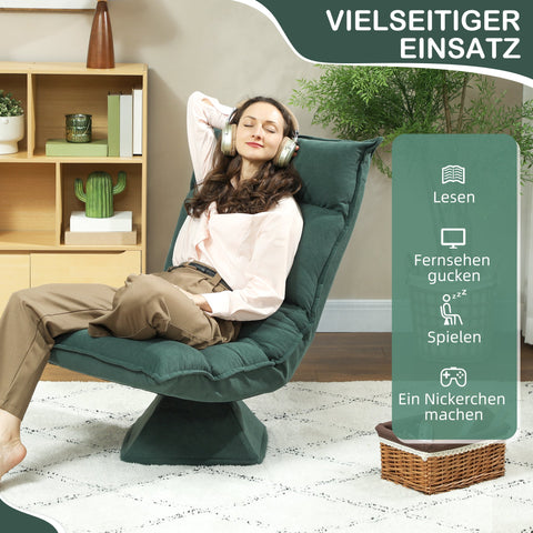 Rootz Floor Armchair - Adjustable Lounge Chair - Rotatable Recliner - Velvet Comfort - 62cm x 70cm x 95cm