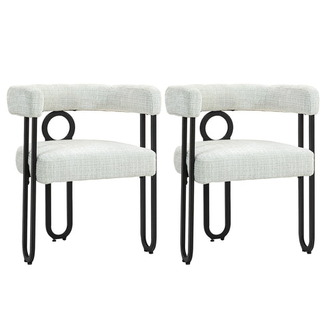 Rootz Chenille Dining Chairs Set - Upholstered Chairs - Elegant Seating - Maximum Comfort - 60L x 47W x 72H cm