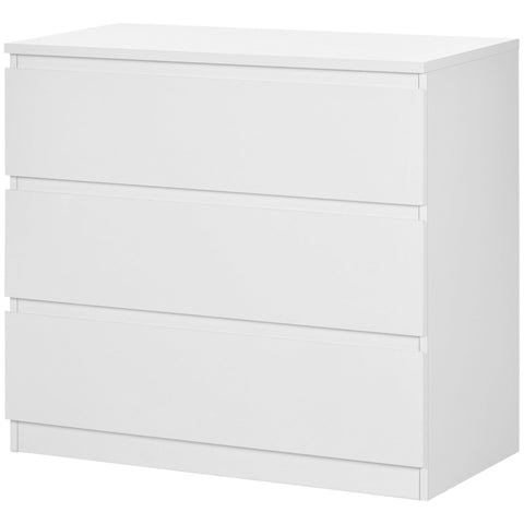 Rootz Cabinet 3 Drawer Unit - Puristic Storage Furniture - Bedroom Organizer - Robust Chipboard - 80cm x 39cm x 73cm
